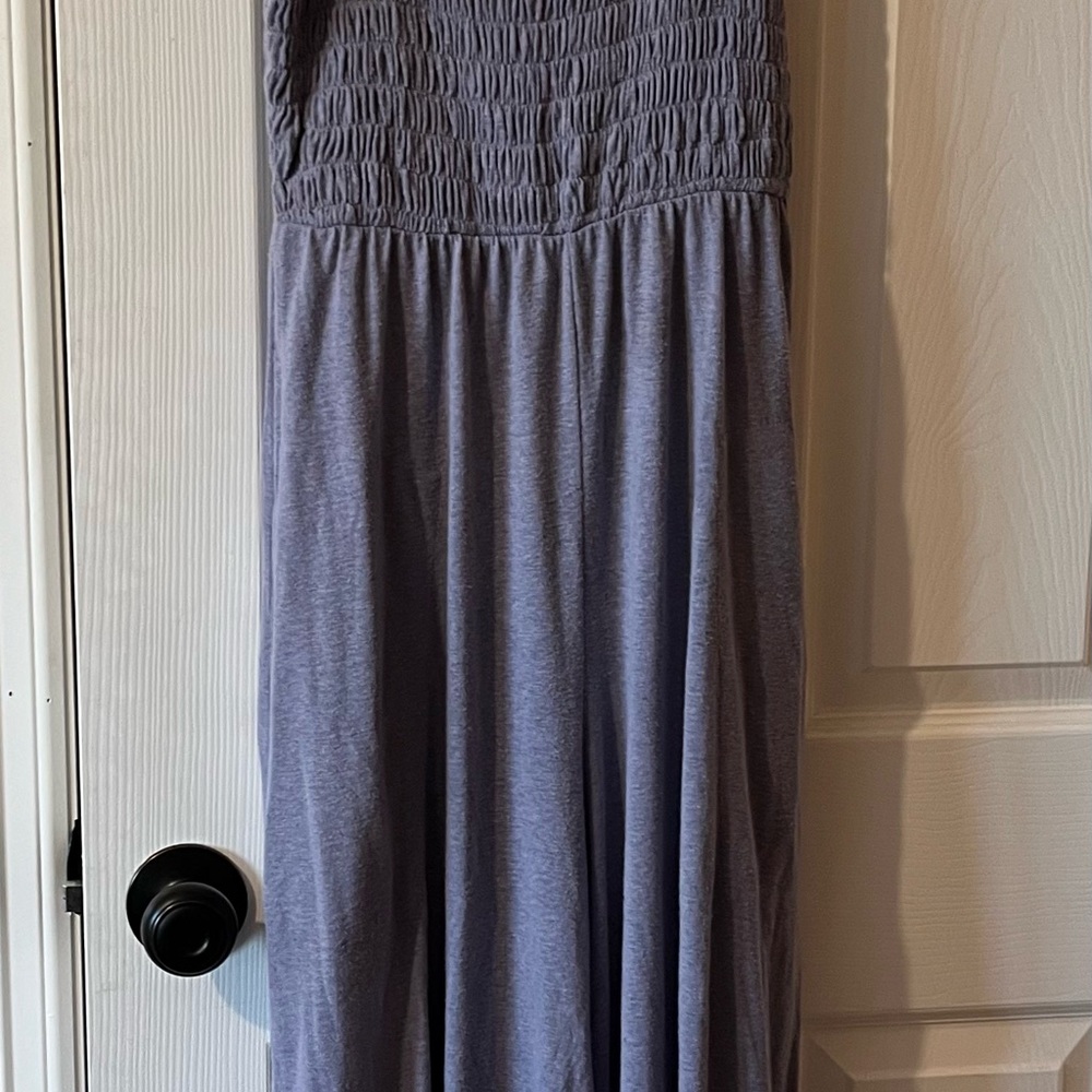 FP Movement by Free People Lavender Smocked Jumpsuit M Wide Leg Pockets - Picture 2 of 9
